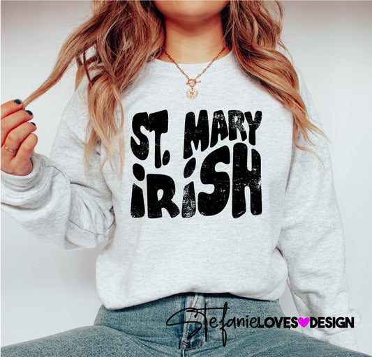 St. Mary Irish png, Distressed Mascot png, Digital Design