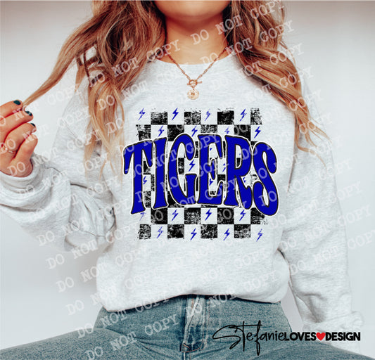 Tigers Checkered Rag Royal Digital Download