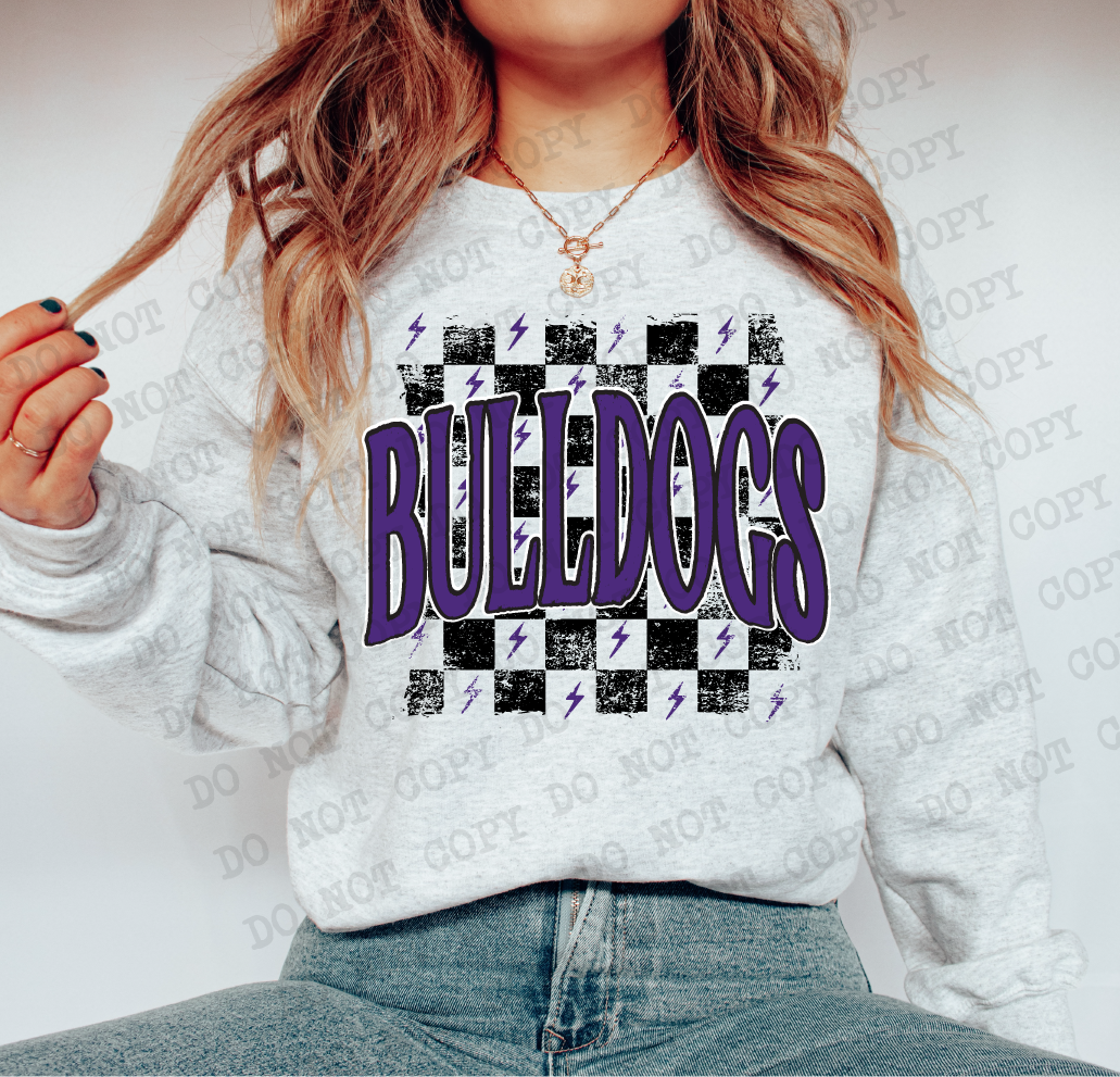 Bulldogs Checkered Rag Purple