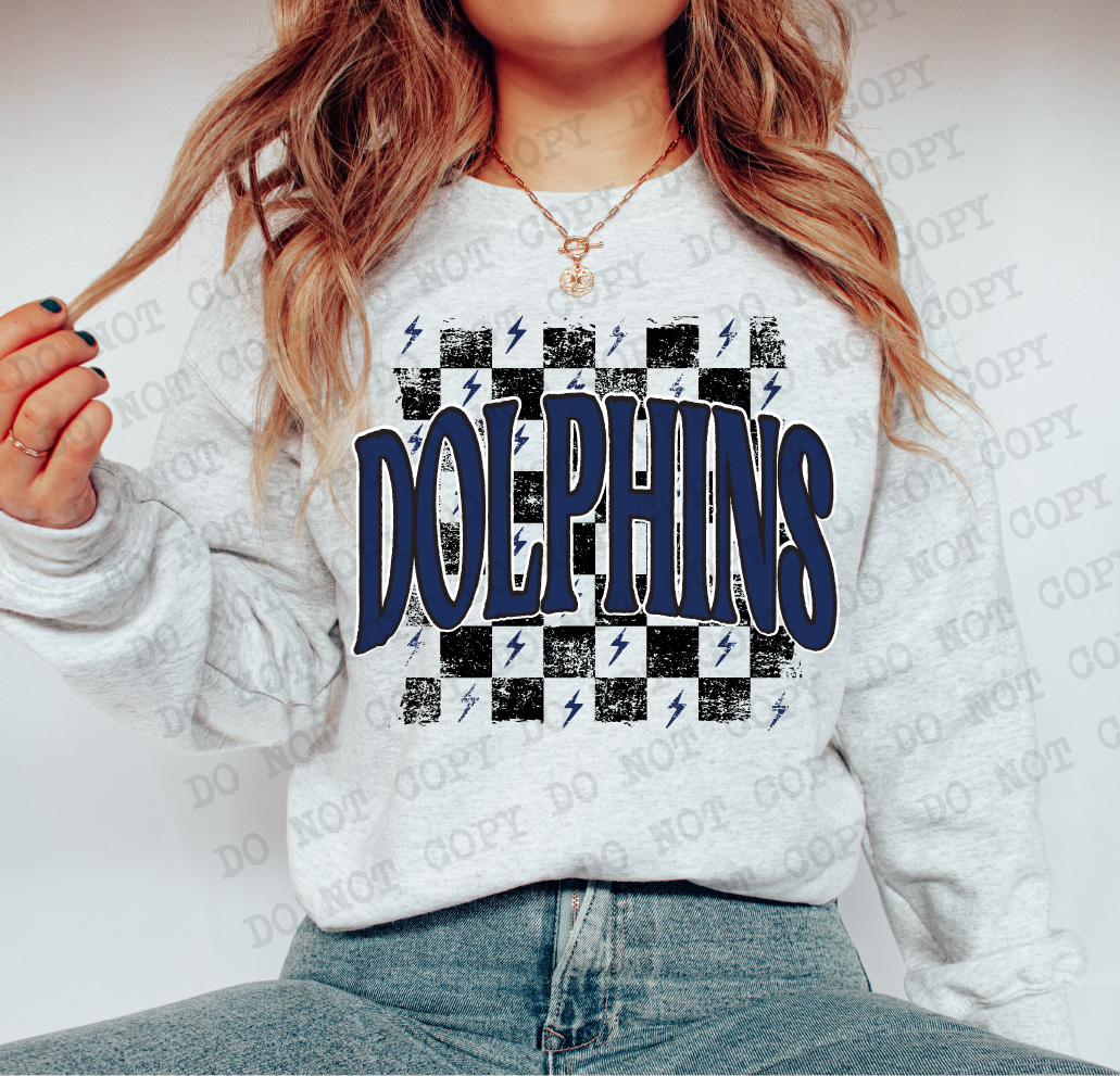 DOLPHINS Checkered Rag NAVY