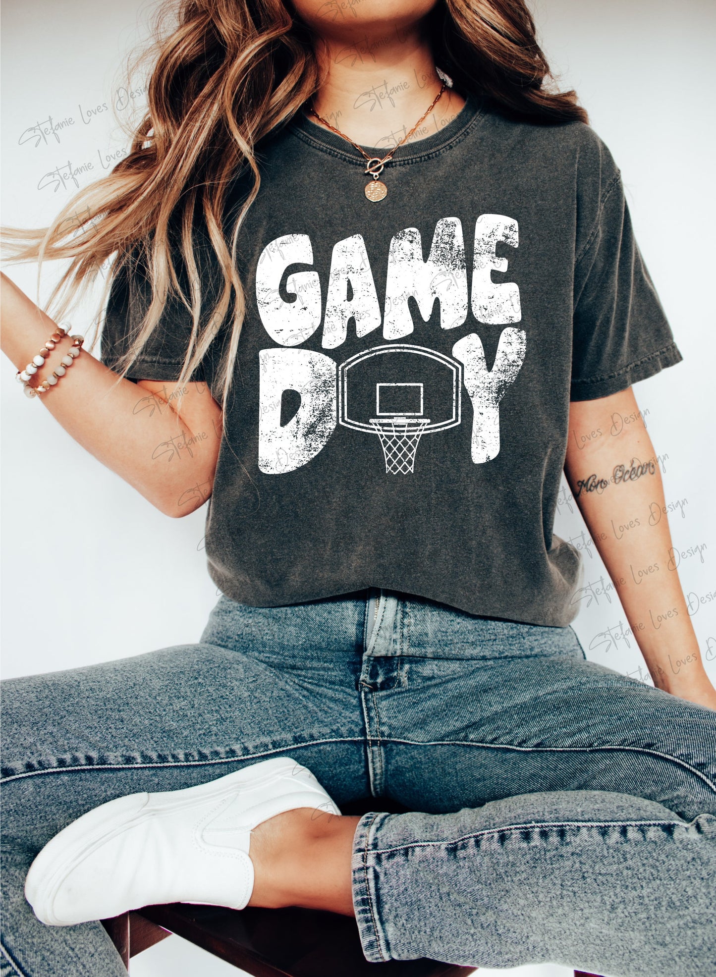 Game Day Basketball Hoop png, Distressed Game Day png, Basketball png