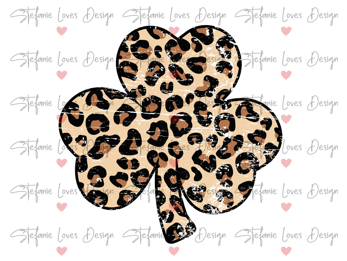 Shamrock Leopard distressed PNG, Shamrock png, Leopard Shamrock Design, St. Patricks Day png, Digital Design