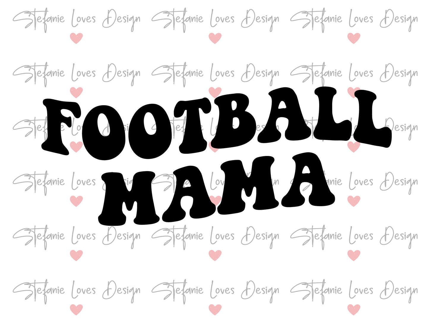 Football Mama svg, Wavy Letters Svg, Digital Design