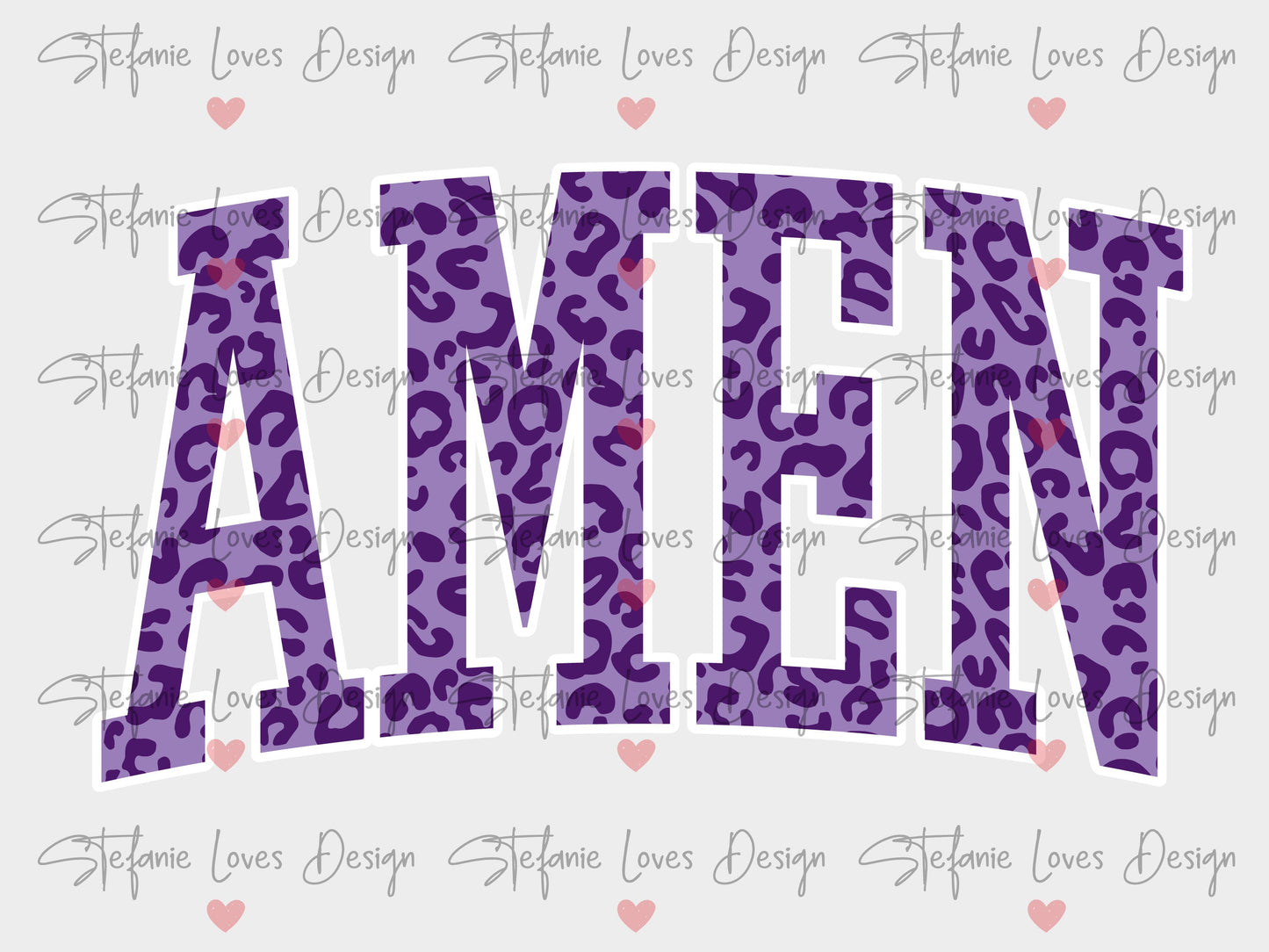 Amen png, Amen Leopard png, Christian saying, Digital Design, Lavendar and Purple Amen