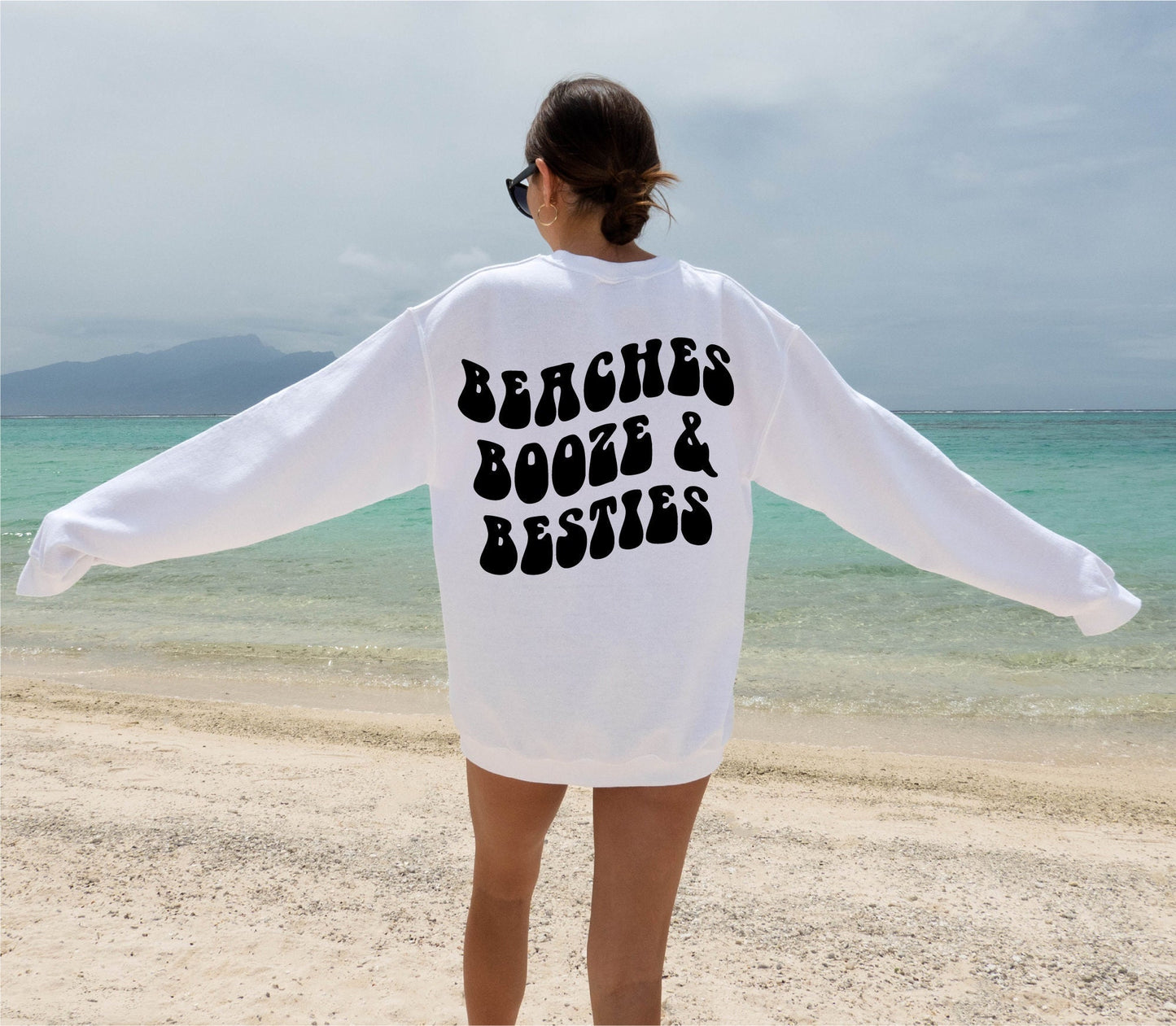 Beaches Booze & Besties svg, Beach svg, Wavy Letters, Digital Design
