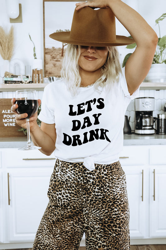 Let's Day Drink svg, Day Drinker svg, Wavy Letters Svg, Digital Design