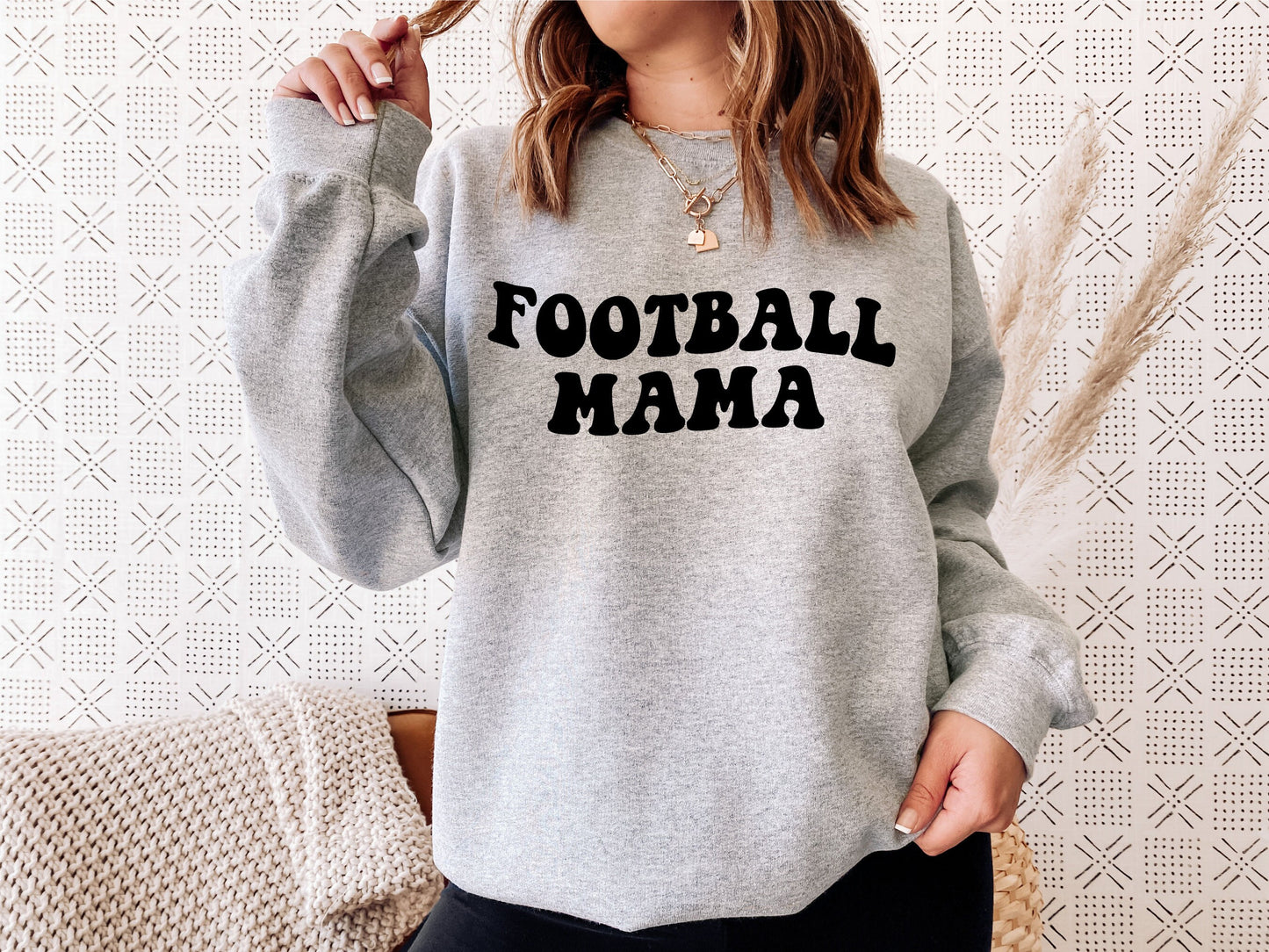 Football Mama svg, Wavy Letters Svg, Digital Design