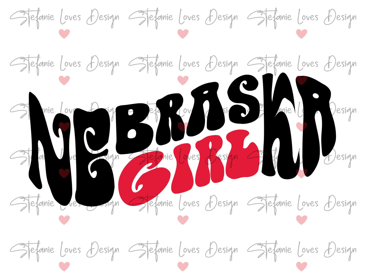 Nebraska Girl vg, Nebraska svg, Nebraska Girl png, Nebraska Retro Wavy Letters svg, Digital Design