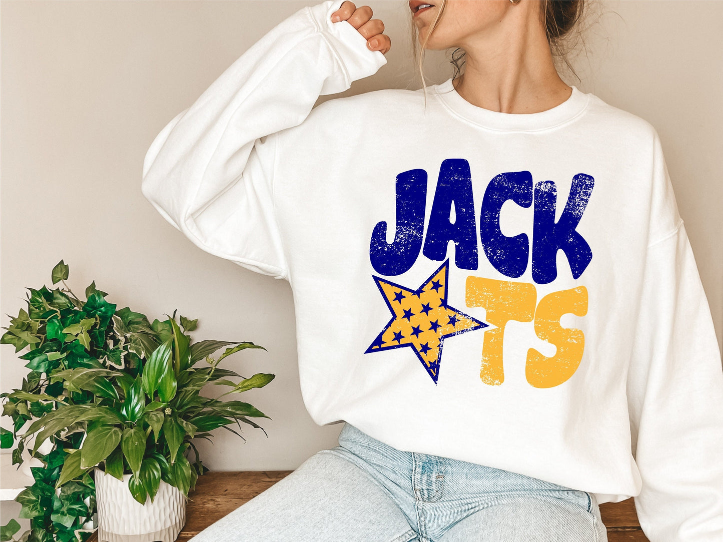 Jackets Distressed Star PNG, Jackets png, Retro Letter Digital Design Navy and Gold