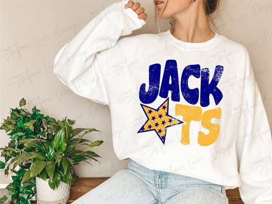 Jackets Distressed Star PNG, Jackets png, Retro Letter Digital Design