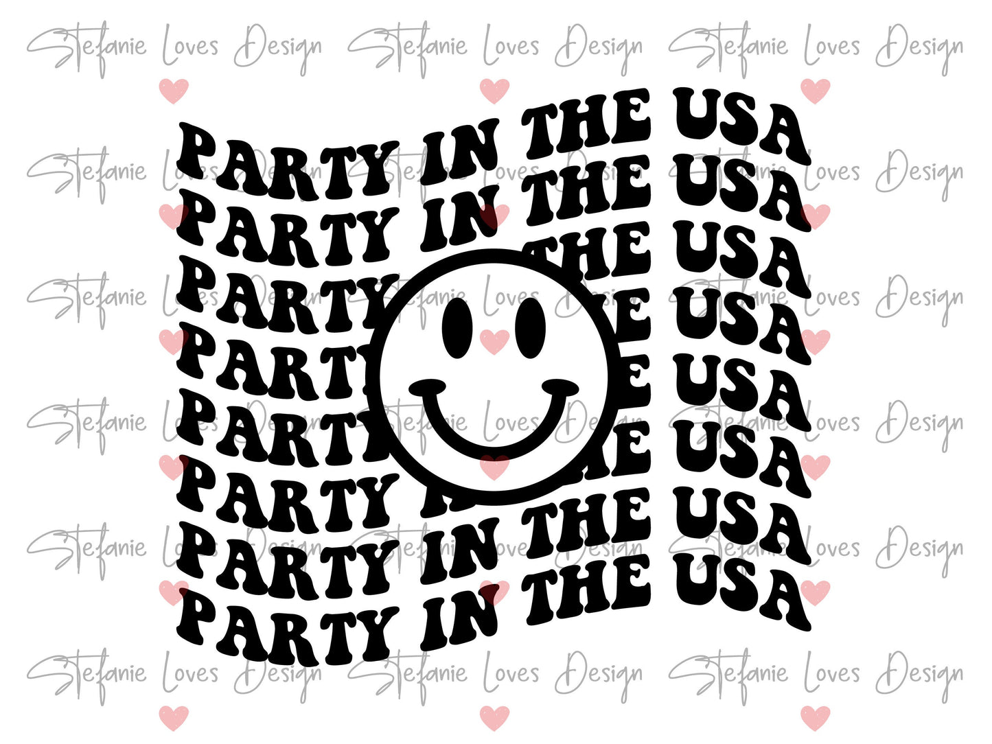Party in the USA Smiley svg, USA Smiley Face png, Smiley Face, Have a Good Day svg, Retro Smiley Face