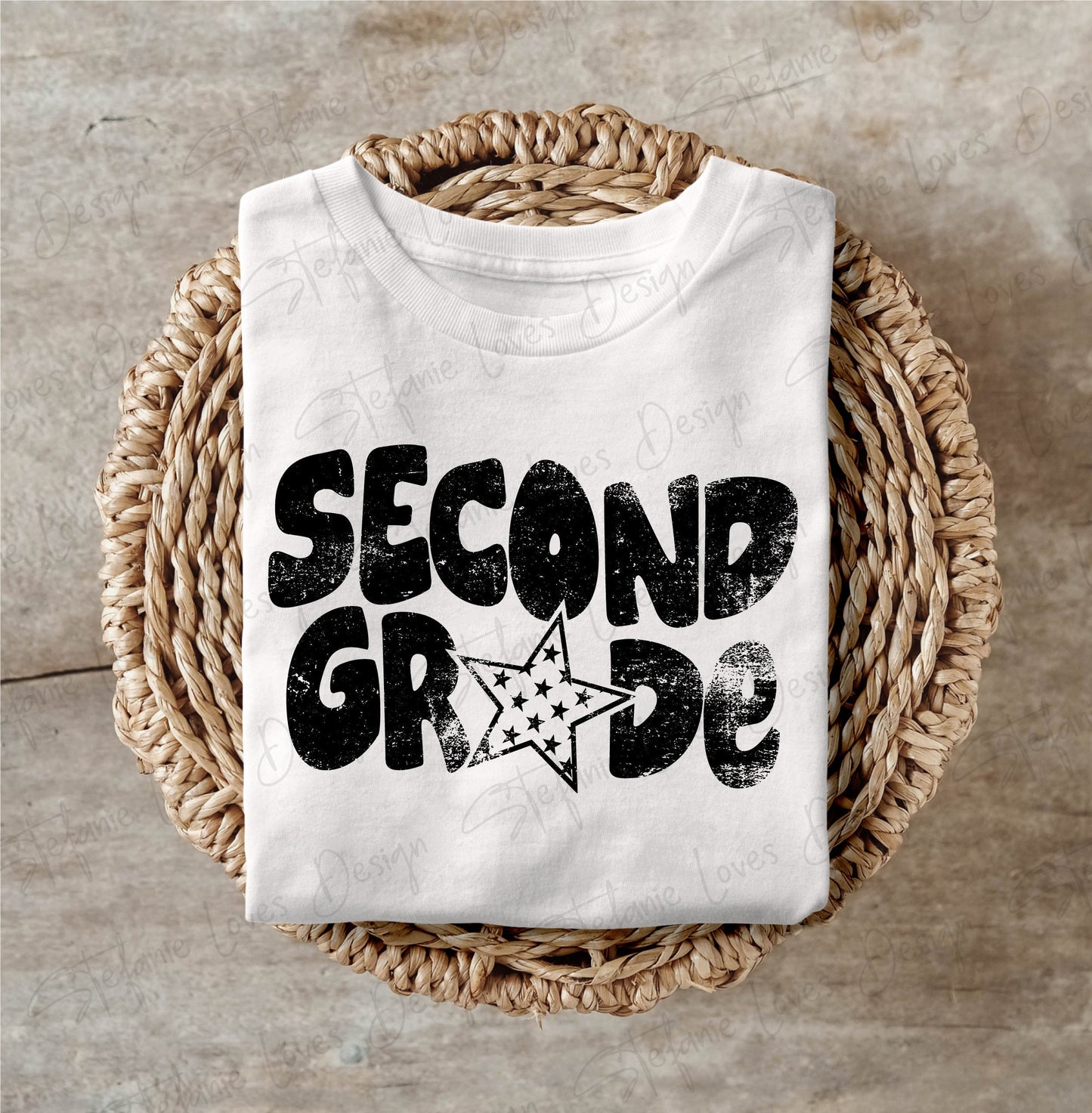 Second Grade png, Distressed Second Grade png, 2nd Grade, Digital Design, Back to School