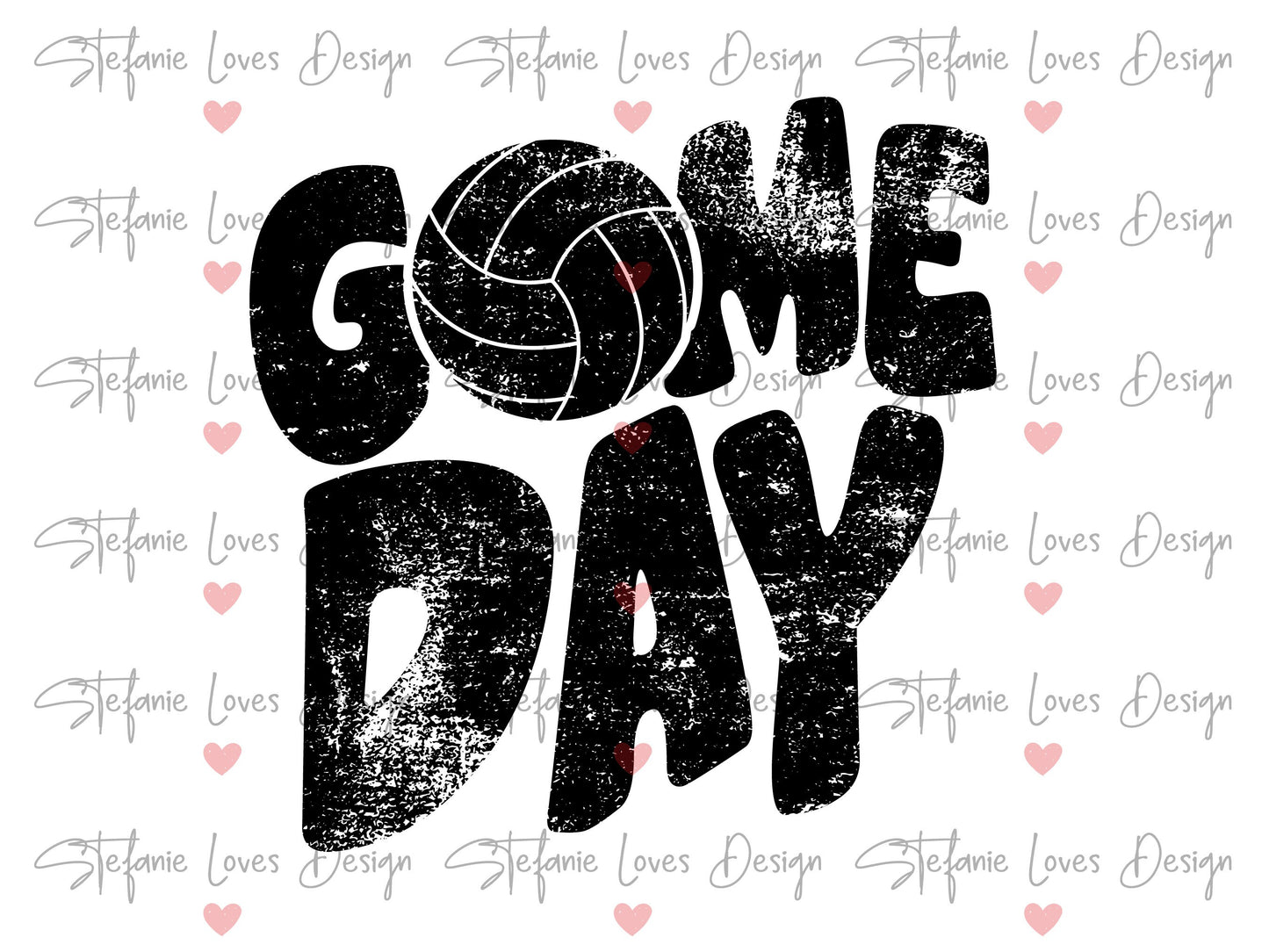 Game Day Volleyball png, Distressed Game Day Volleyball png, Volleyball png, Sports png, Digital Design