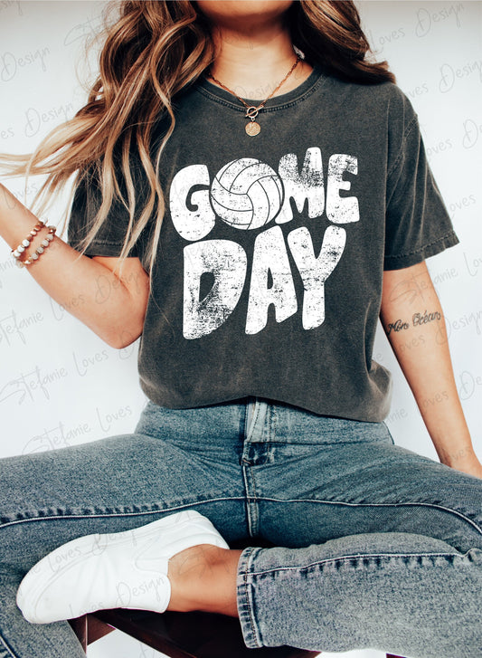 Game Day Volleyball png, Distressed Game Day Volleyball png, Volleyball png, Sports png, Digital Design