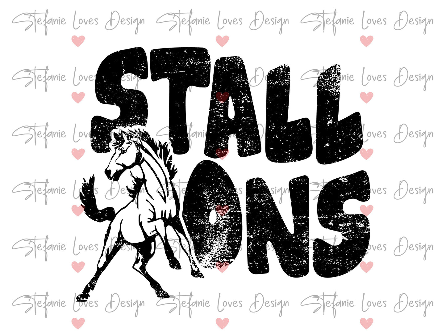 Stallions png, Distressed Stallions Mascot png, Digital Design, Stallions High School